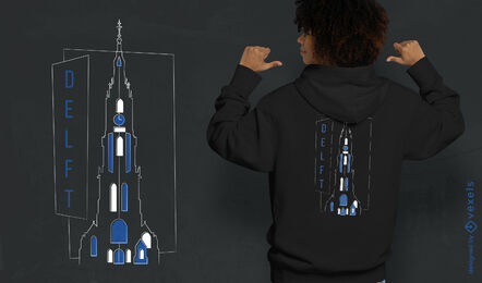 Kirchturm-T-Shirt-Design