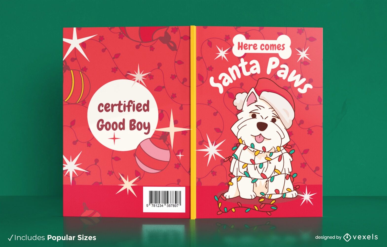 Christmas dog book cover design