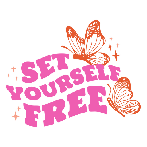 The words set yourself free PNG Design
