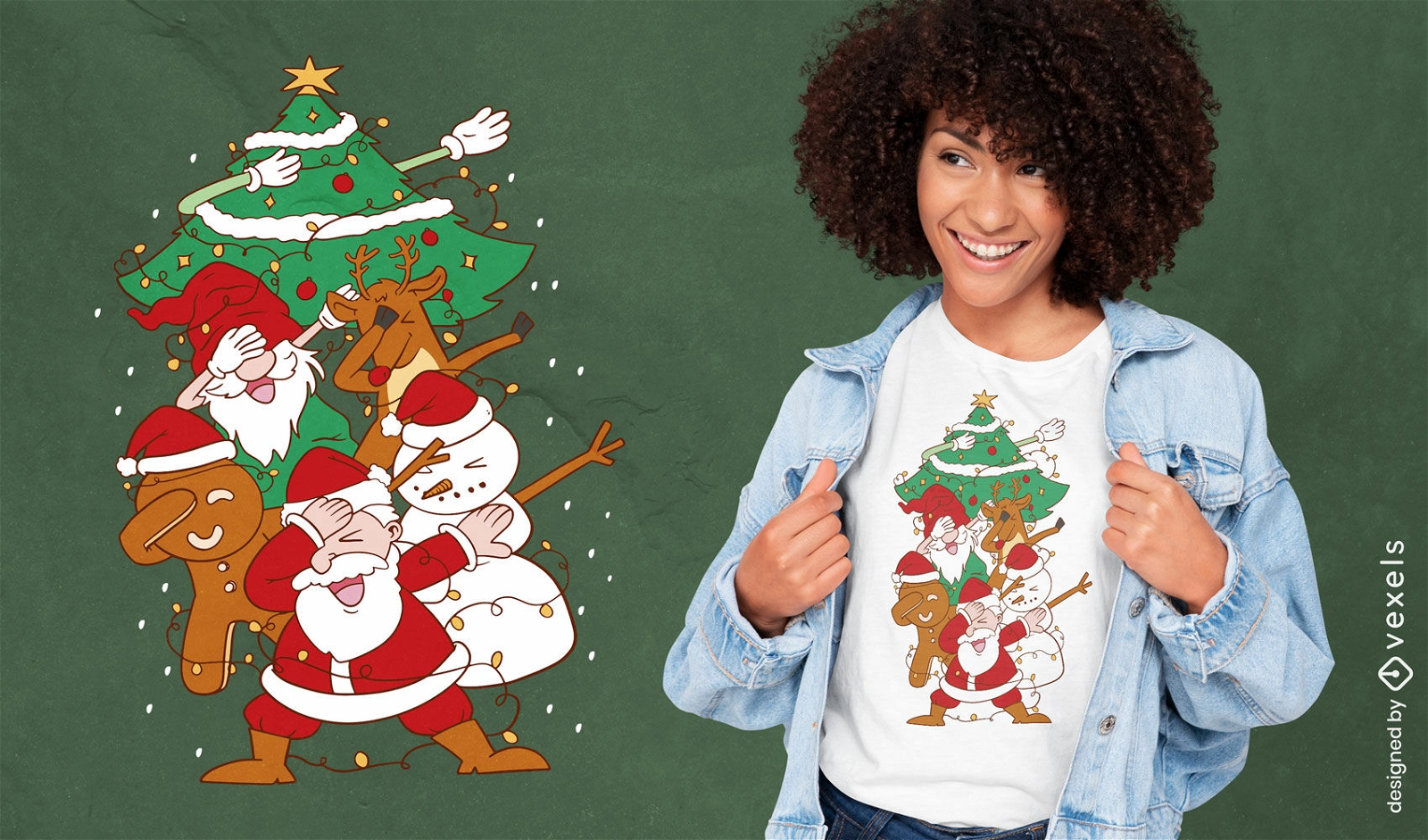 Santa and friends t-shirt design