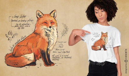 Estudo de um design de camiseta de raposa