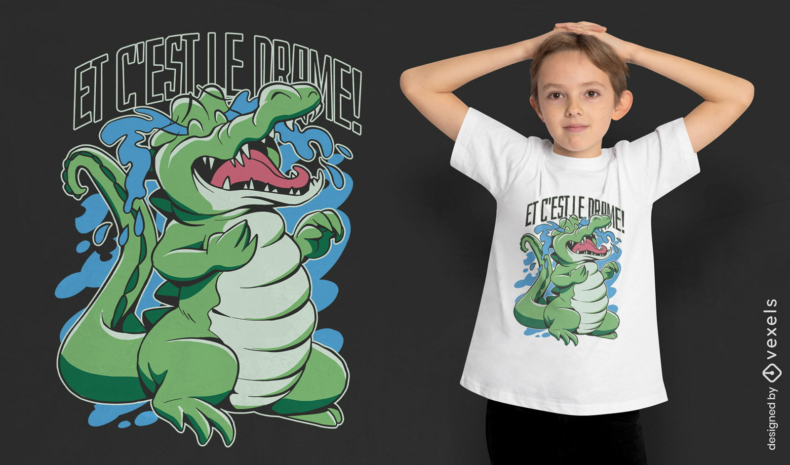 Design de camiseta com l?grimas de crocodilo