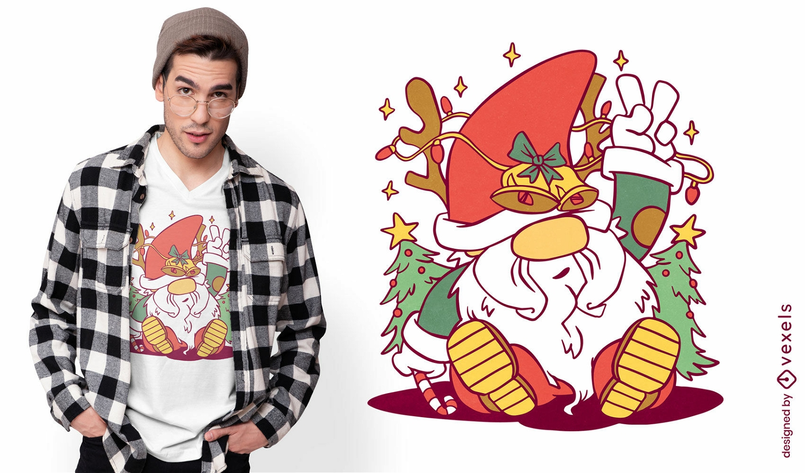 Christmas gnome t-shirt design
