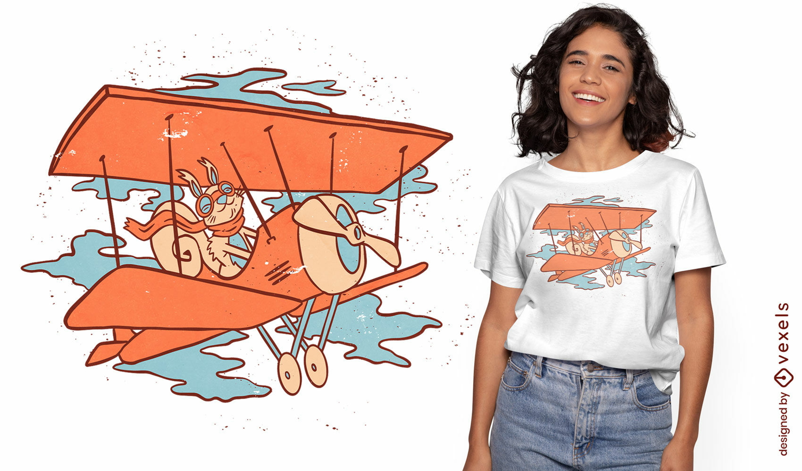 Squirrel pilot t-shirt design