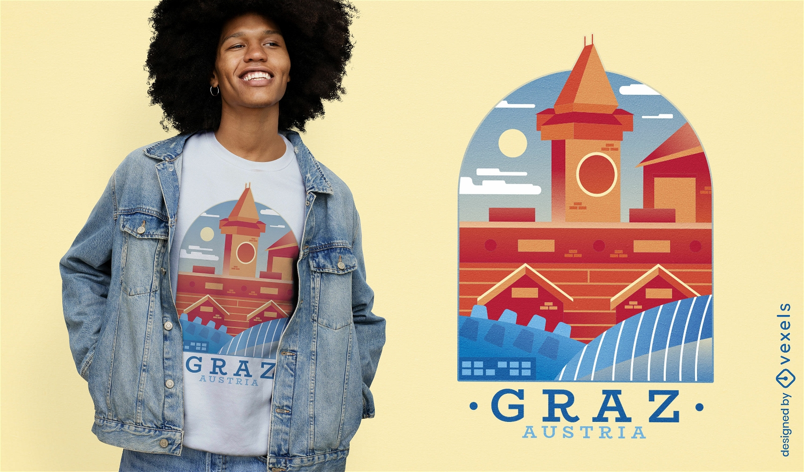 Diseño de camiseta de la ciudad de Graz Austria