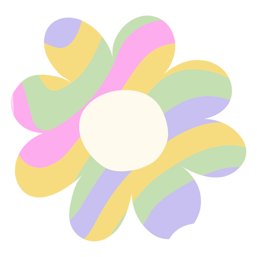 Bunte Blumenstreifen PNG-Design