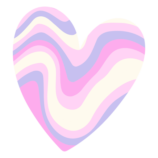 Coração com redemoinhos rosa e brancos Desenho PNG
