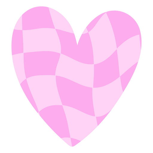 Coração xadrez rosa e branco Desenho PNG