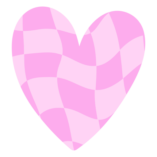 Corazón a cuadros rosa y blanco Diseño PNG