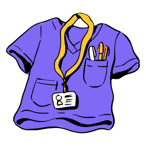 Camisa morada para médico. Diseño PNG