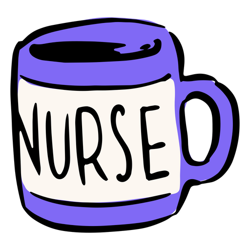 Tasse mit dem Wort ?Krankenschwester? darauf PNG-Design