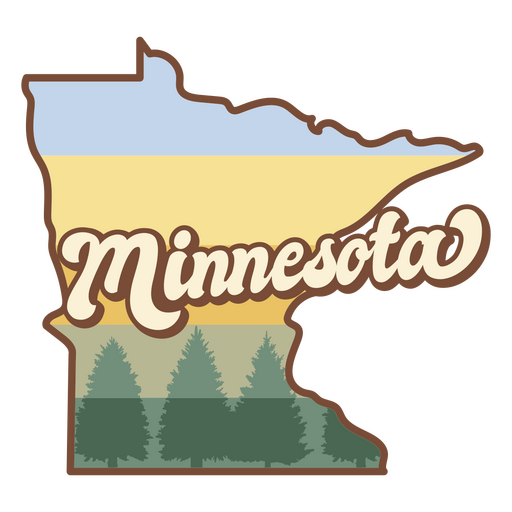 minnesota, retro, ocaso, estados, estados unidos de américa Diseño PNG