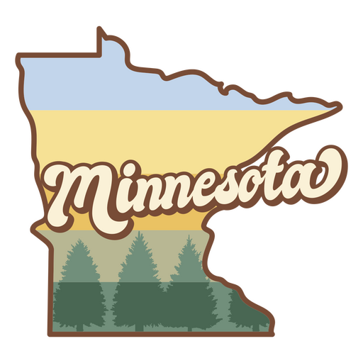 Minnesota retro sunset states usa PNG Design