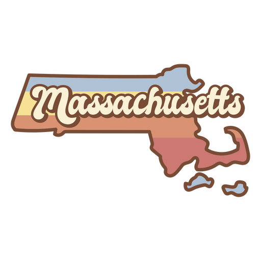 Massachusetts retro sunset states usa PNG Design