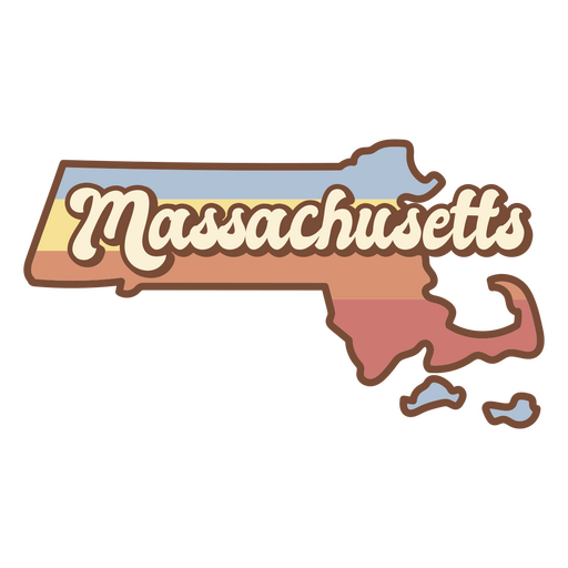 Pôr do sol retrô de Massachusetts estados eua Desenho PNG