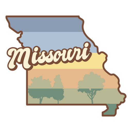Missouri retro sunset states usa PNG Design