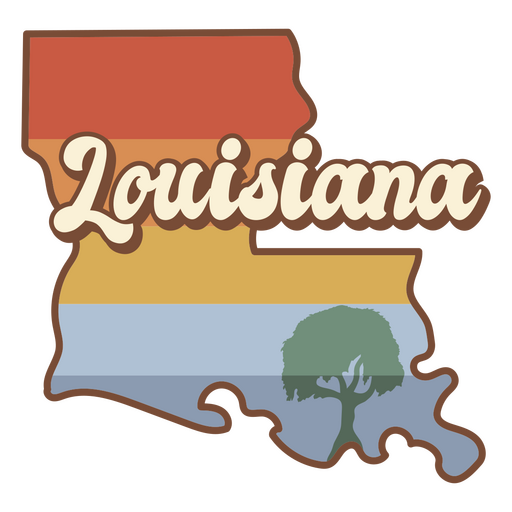 Louisiana Retro-Sonnenuntergang USA-Staaten PNG-Design