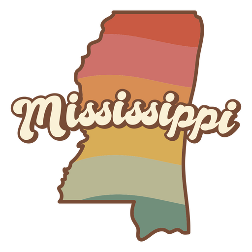 Mississippi Retro-Sonnenuntergang USA-Staaten PNG-Design