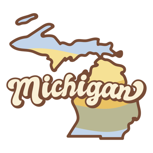 Michigan Retro-Sonnenuntergang USA-Staaten PNG-Design