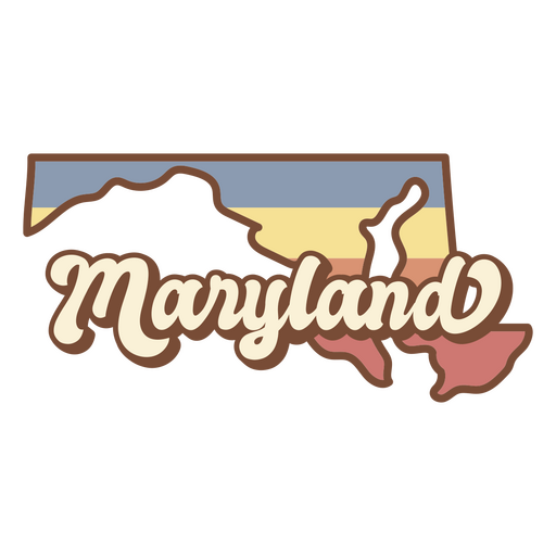 Maryland Retro-Sonnenuntergang USA-Staaten PNG-Design