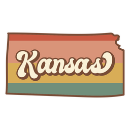 Kansas retro puesta de sol estados ee.uu. Diseño PNG