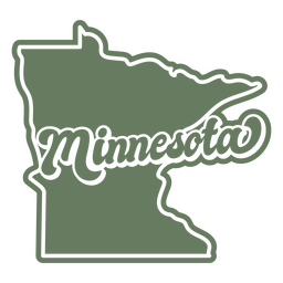 Minnesota retrô recortado estados eua Desenho PNG