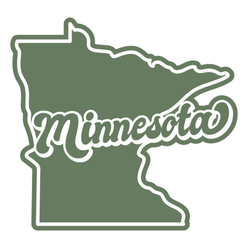 Minnesota retro cut out states usa PNG Design