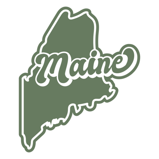 Maine retro recorta estados de estados unidos Diseño PNG
