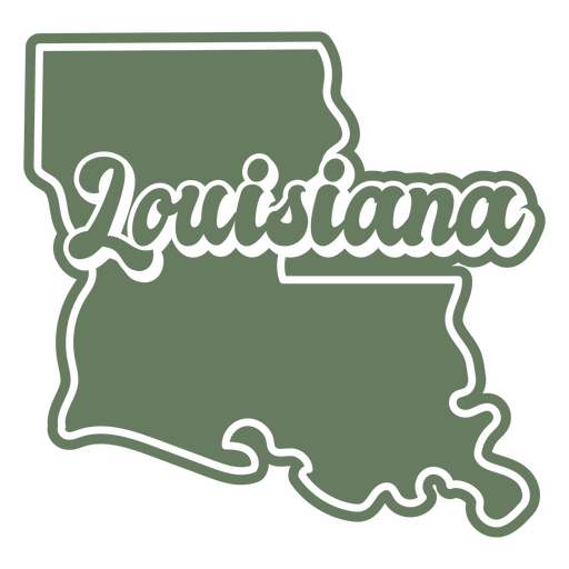 Luisiana retro recorta estados de estados unidos Diseño PNG