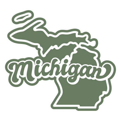 Michigan retr? recortado estados dos eua Desenho PNG