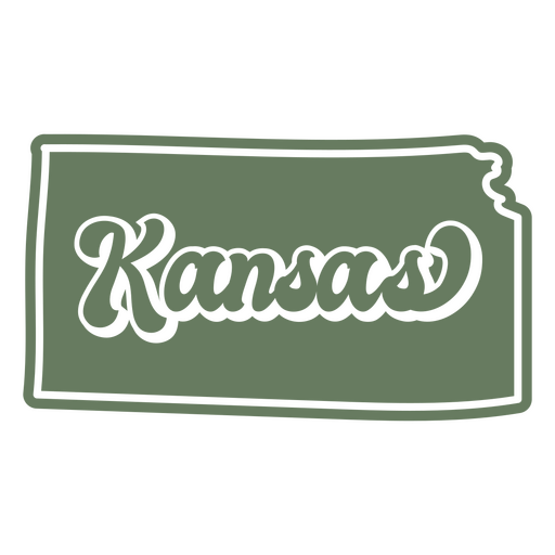 Kansas Retro ausgeschnittene Staaten USA PNG-Design