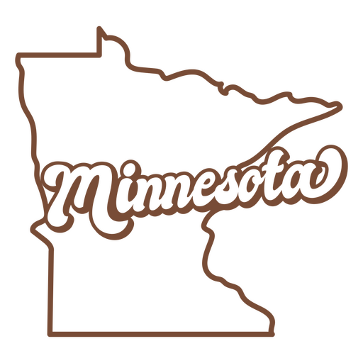 Minnesota retro stroke usa states PNG Design