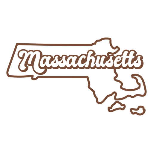 Massachusetts Retro-Strich USA-Staaten PNG-Design
