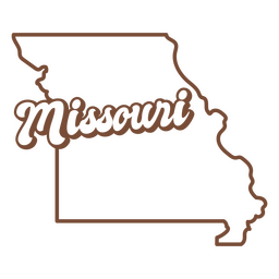 Misuri trazo retro estados de estados unidos Diseño PNG