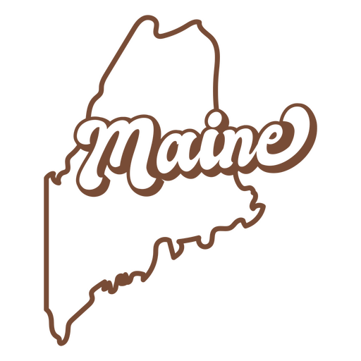 Maine Retro-Strich USA-Staaten PNG-Design