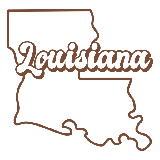 Louisiana retro stroke usa states PNG Design
