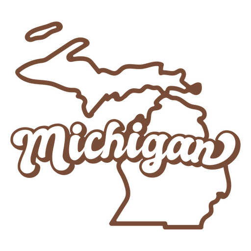 Michigan retrô acidente vascular cerebral estados dos eua Desenho PNG