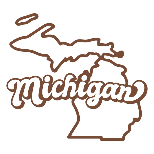Michigan Retro-Strich USA-Staaten PNG-Design