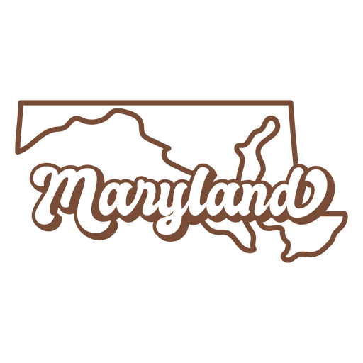 Maryland Retro-Schlaganfall USA-Staaten PNG-Design