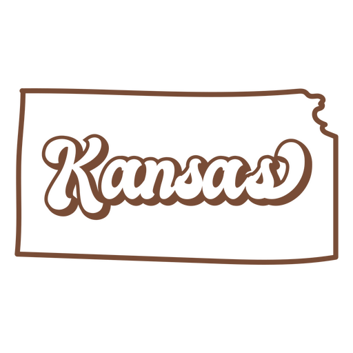 Kansas retro stroke states usa PNG Design