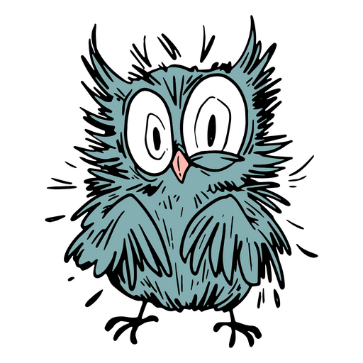 Cartoon owl sitting PNG Design