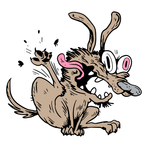 Cartoon dog with its mouth open PNG Design