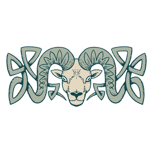 Cabeça de carneiro celta Desenho PNG