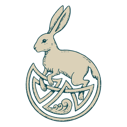 Hare in a circle PNG Design