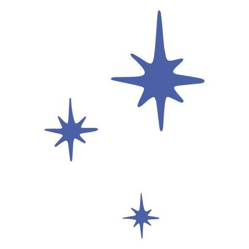 Drei blaue Sterne PNG-Design