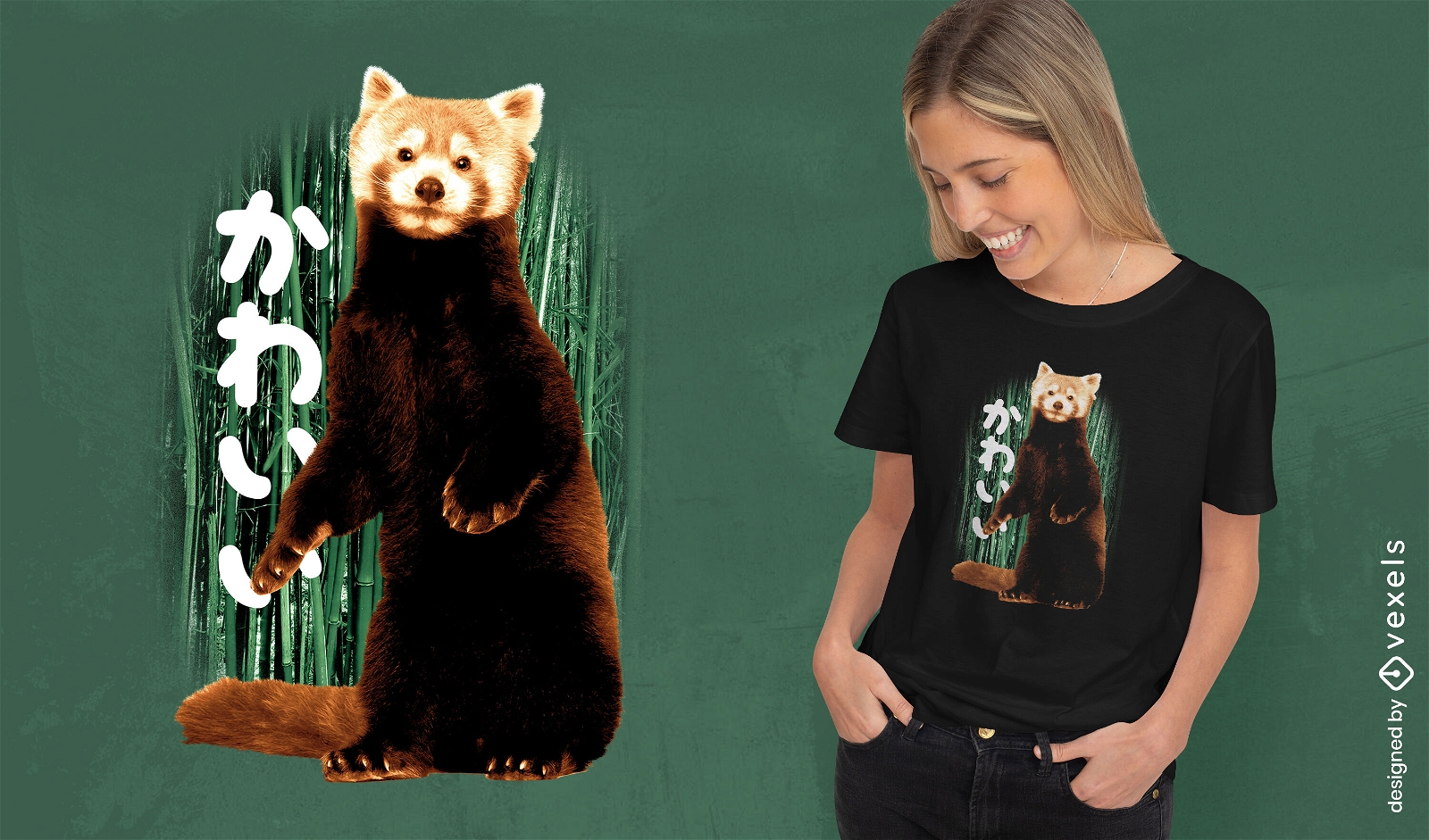 Red panda animal cute t-shirt psd