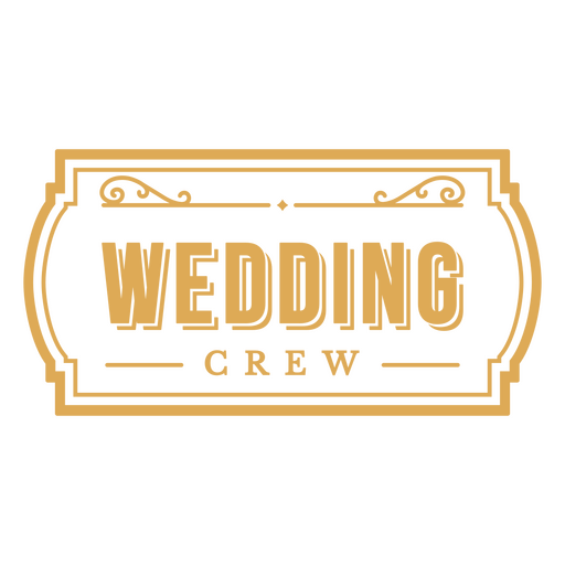 El logo dorado del equipo de bodas. Diseño PNG