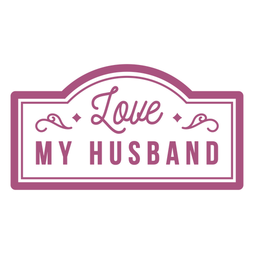 Love my husband pink badge PNG Design