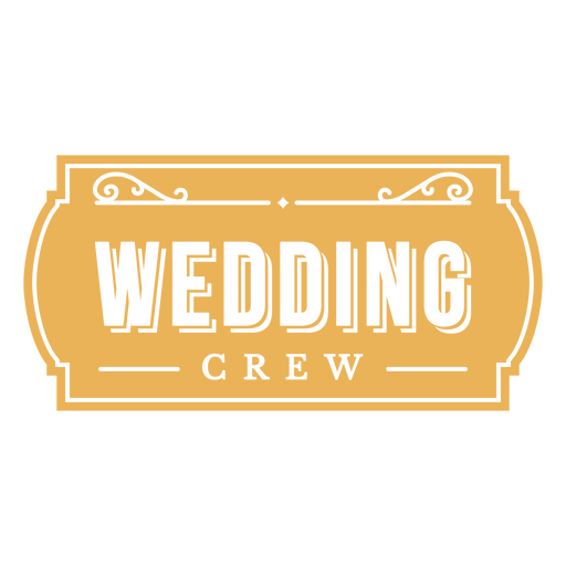 La insignia del equipo de bodas dorada Diseño PNG