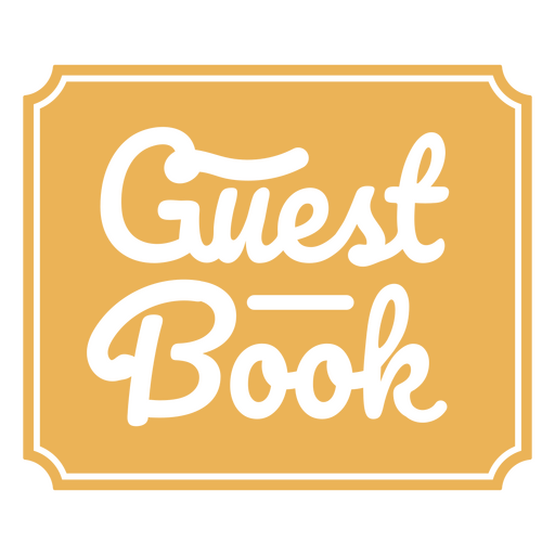 El logo del libro de visitas dorado. Diseño PNG